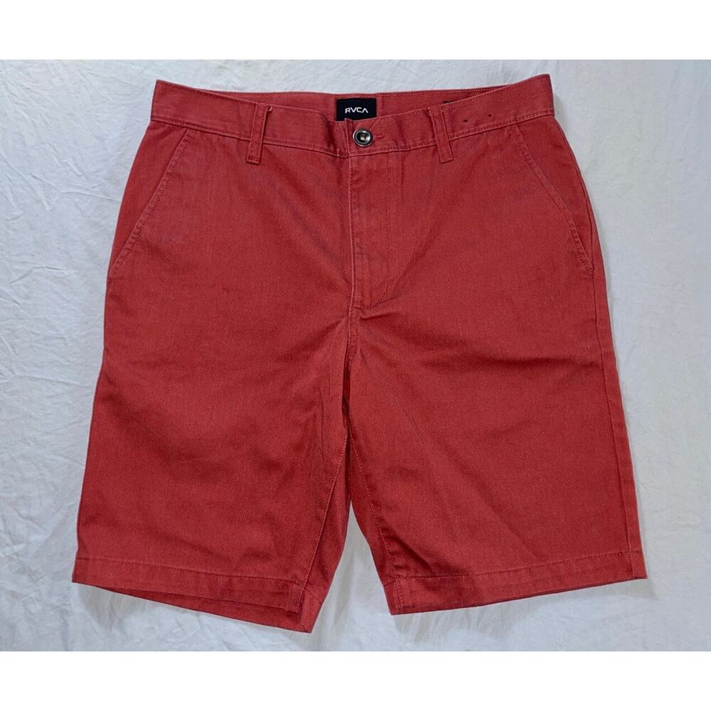 RVCA Flat Front 'The Week-End Chino' Shorts. Red, Men's Size 31. EUC!! - Picture 1 of 5